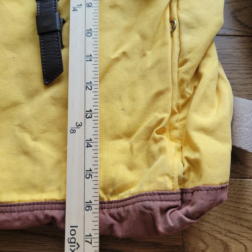 TOMS Trekker Waxed Canvas Backpack Citrus Color Leather Trim Water-Resistant